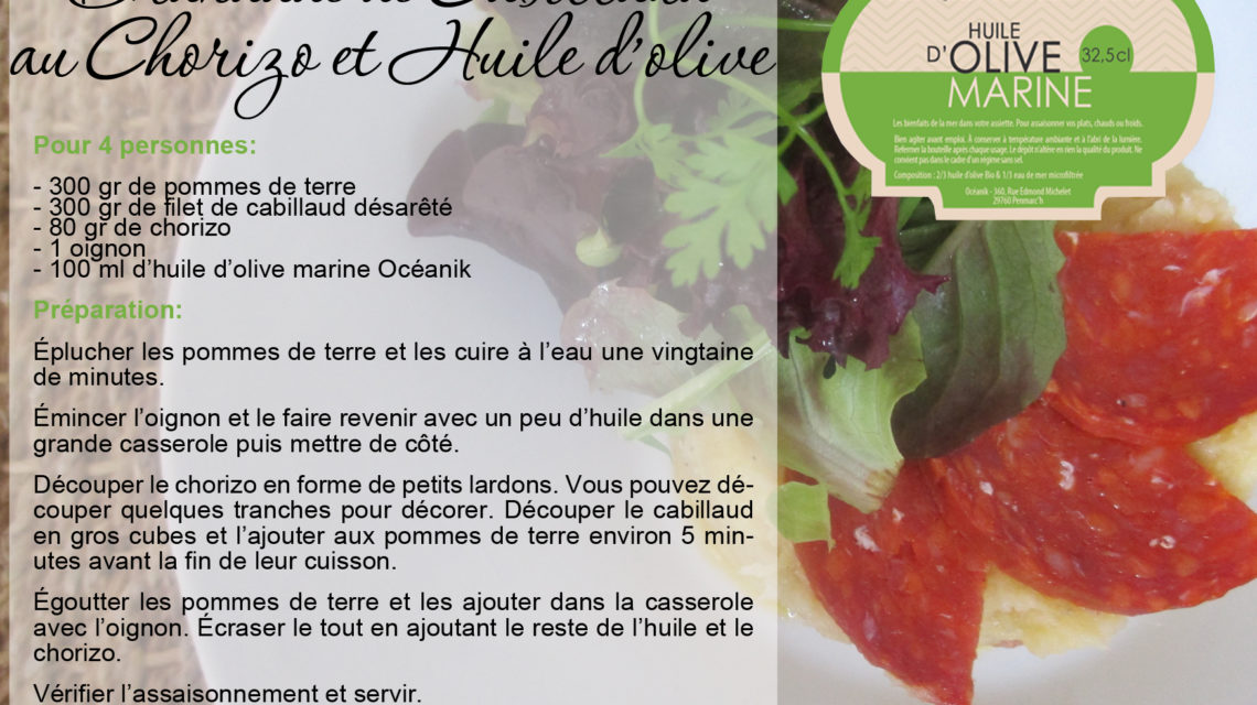 Brandade de cabillaud au chorizo et huile d'olive